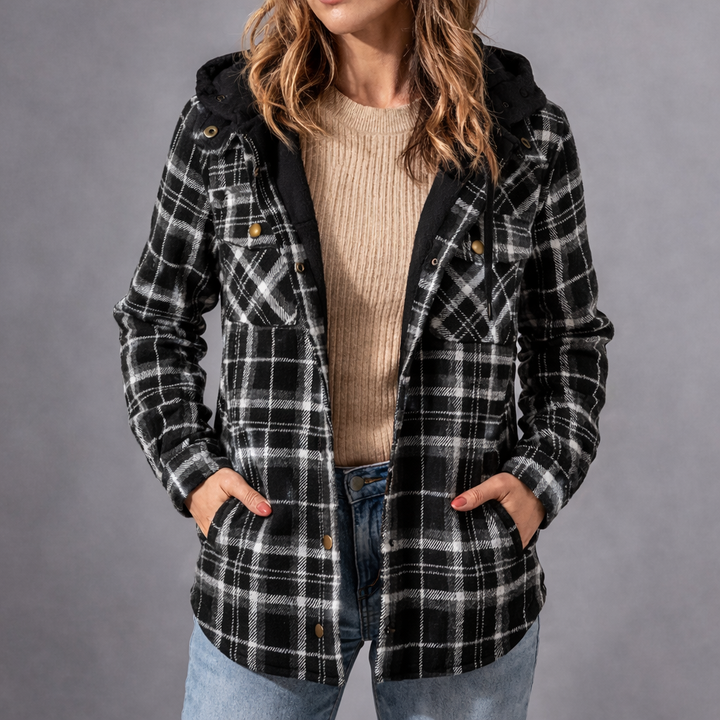 CHARLOTTE™ – Women’s Plaid Hooded Flannel Jacket for Spring, Autumn & Winter