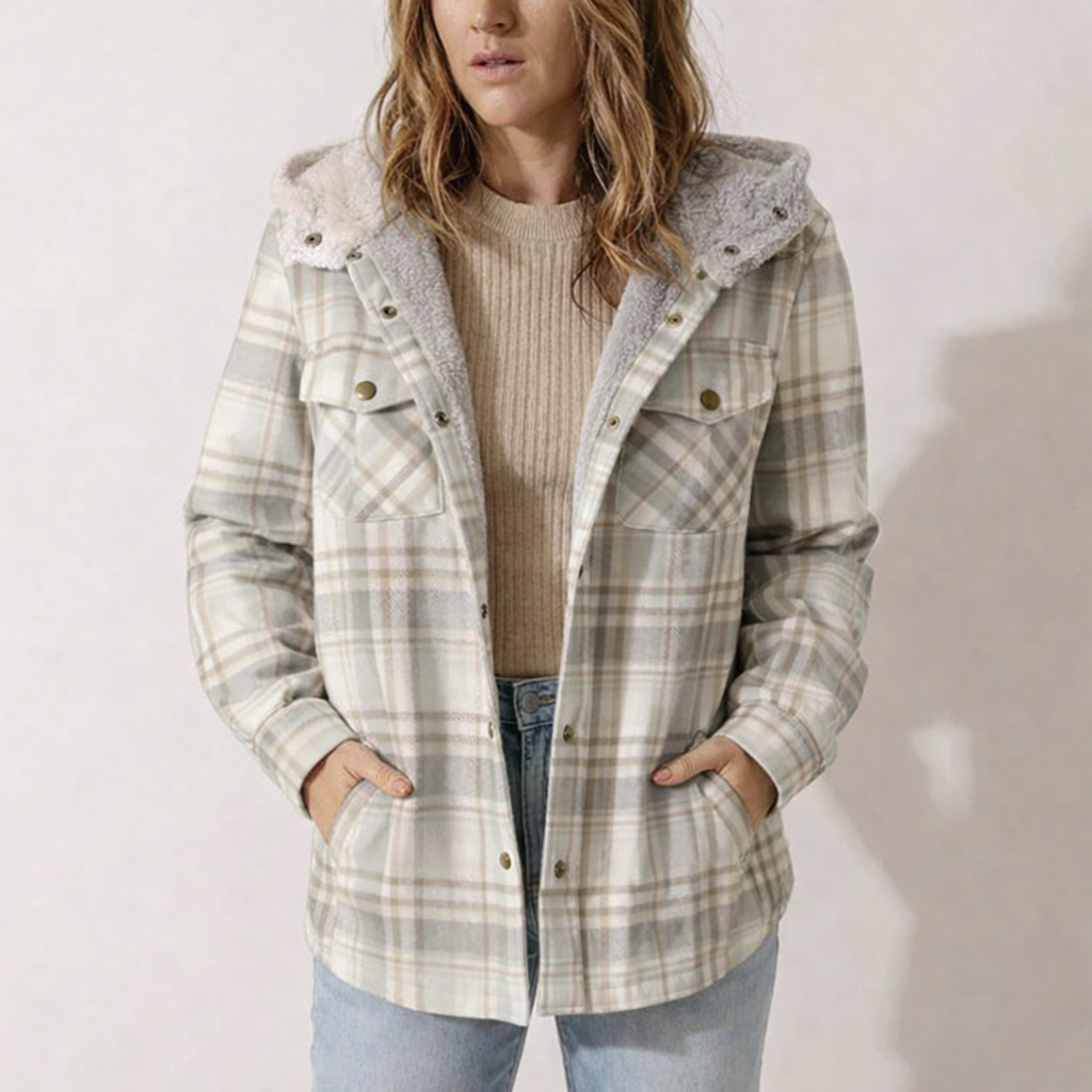 CHARLOTTE™ – Women’s Plaid Hooded Flannel Jacket for Spring, Autumn & Winter