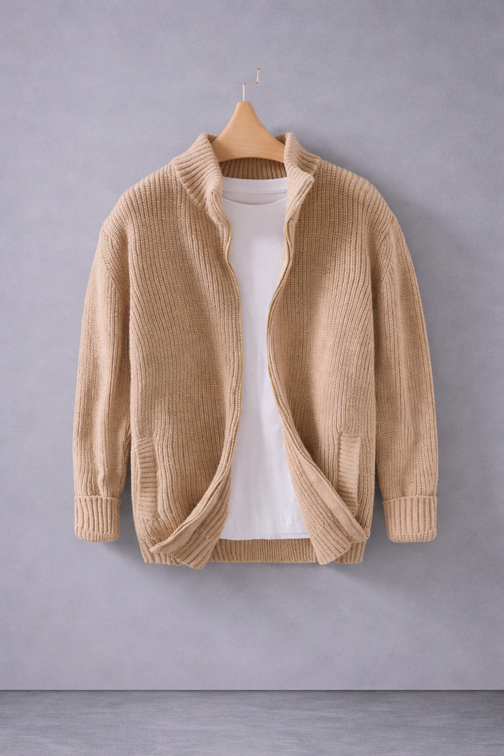 Lureno | Classic Collar Zip-Up Sweater