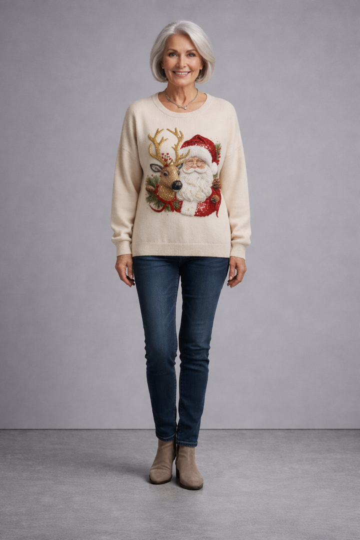 Cozy Christmas Moments | Embellished Knit Sweater