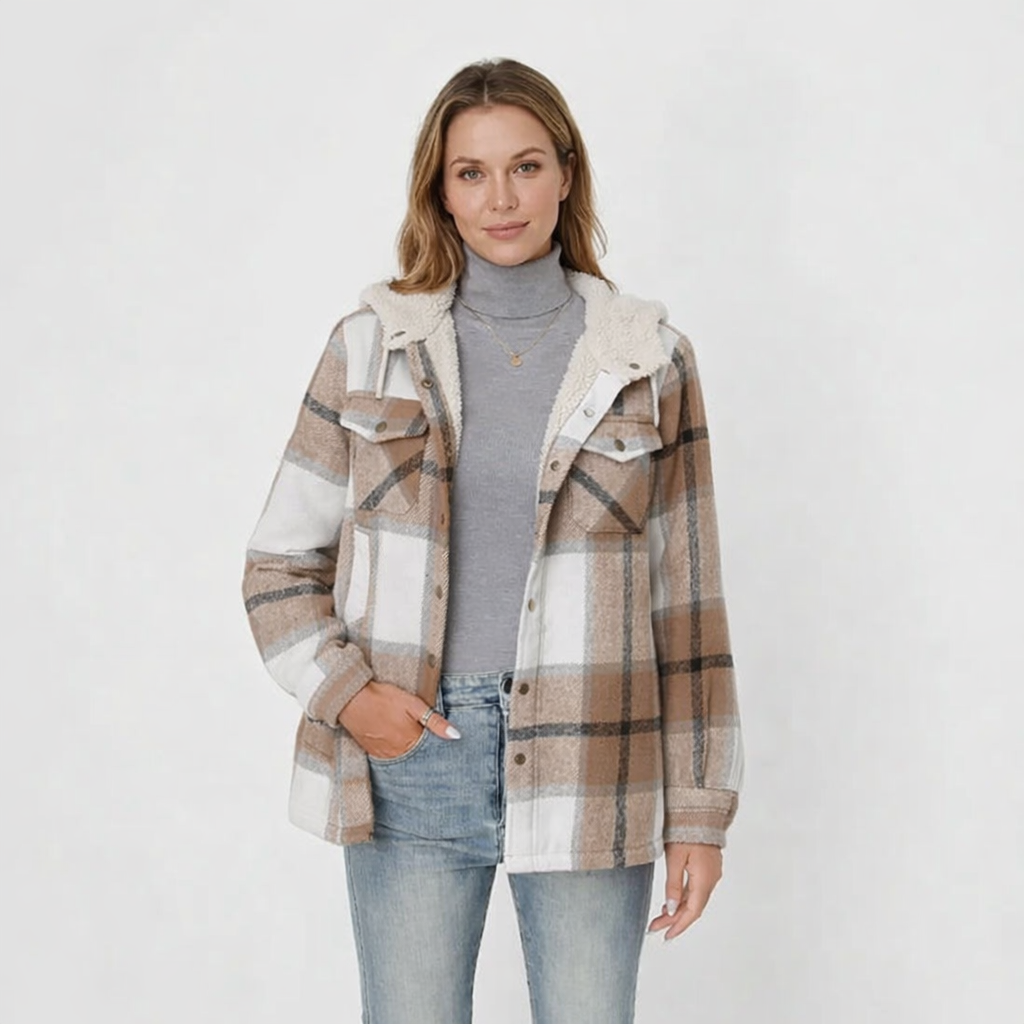 CHARLOTTE™ – Women’s Plaid Hooded Flannel Jacket for Spring, Autumn & Winter
