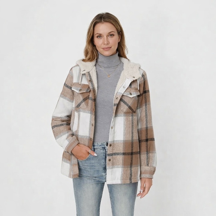 CHARLOTTE™ – Women’s Plaid Hooded Flannel Jacket for Spring, Autumn & Winter