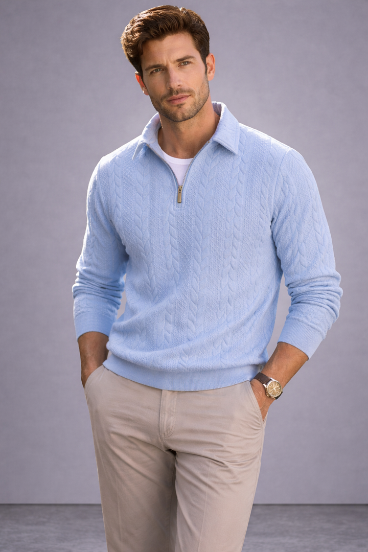 Lorenzo™ | Elegant Knitted Quarter-Zip Polo