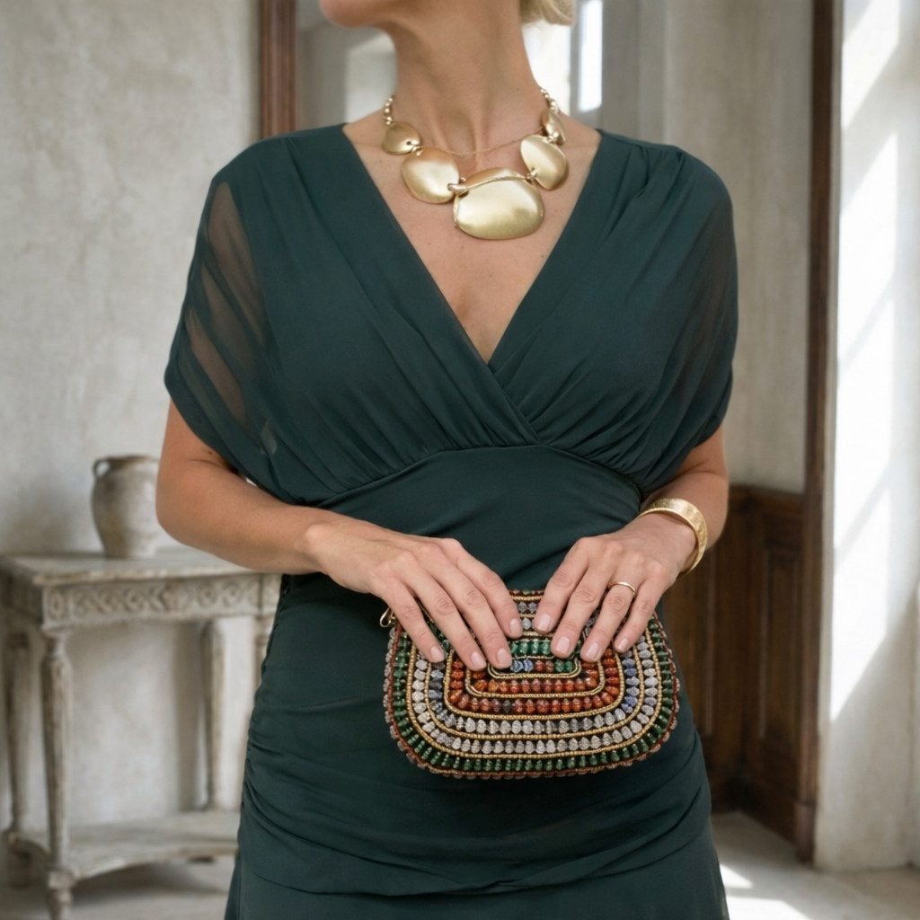 Elara™ | Long Floral Dress with V-Neck