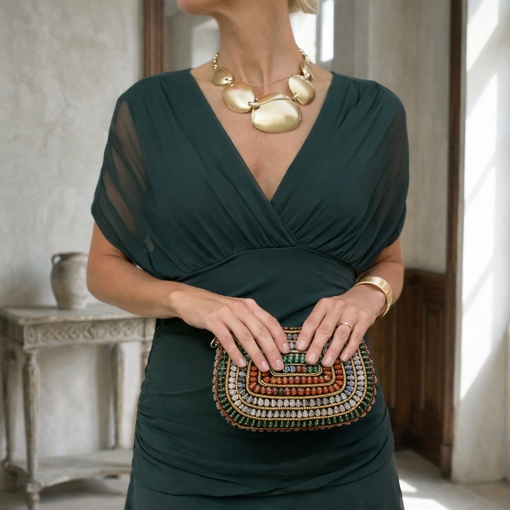 Elara™ | Long Floral Dress with V-Neck