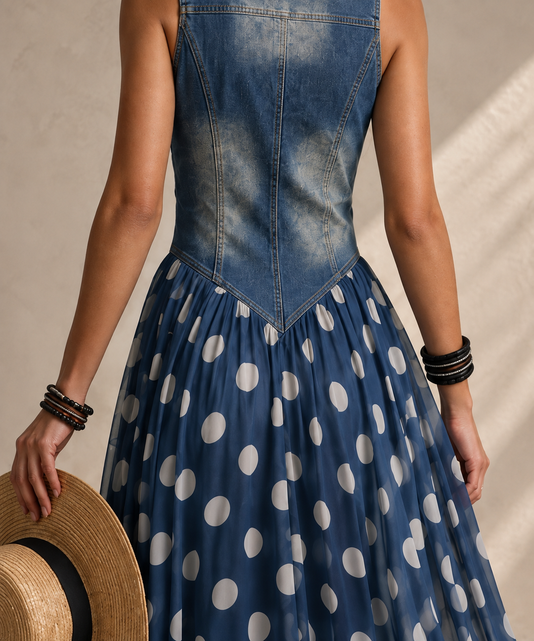 Ginevra | Polka Dot Chiffon Midi Dress
