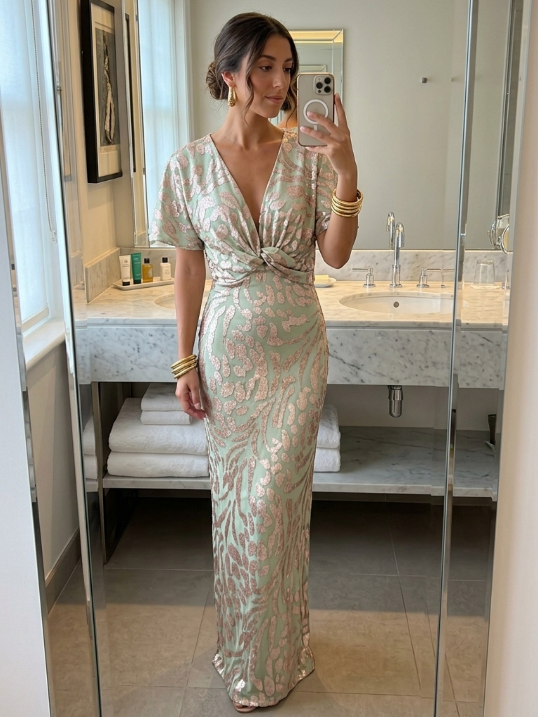 Alessia | Copper Midi Dress