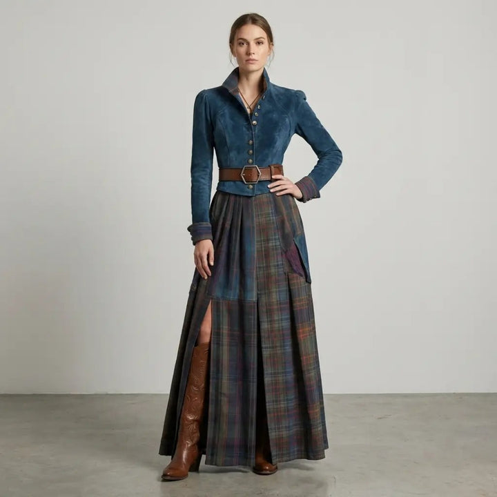 Edurne Heritage | Luxury Suede Patchwork Gown