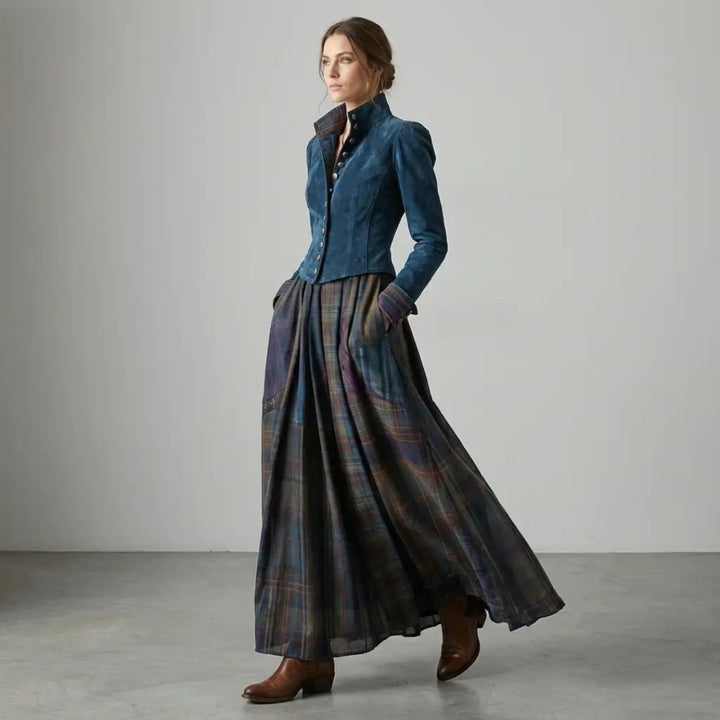 Edurne Heritage | Luxury Suede Patchwork Gown