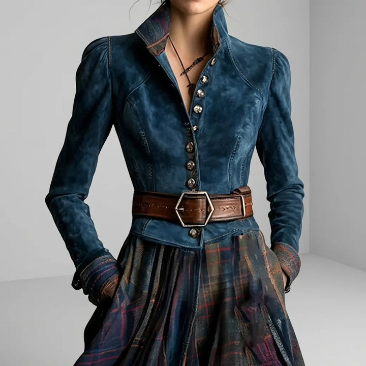 Edurne Heritage | Luxury Suede Patchwork Gown