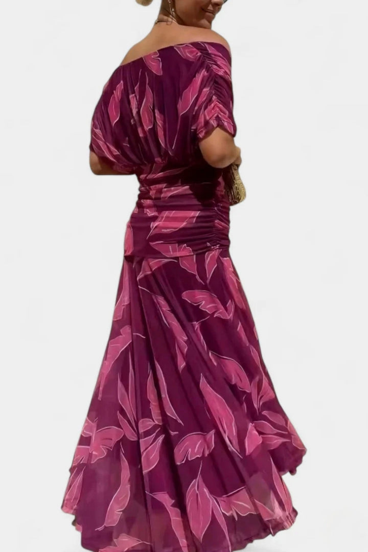 Elara™ | Long Floral Dress with V-Neck