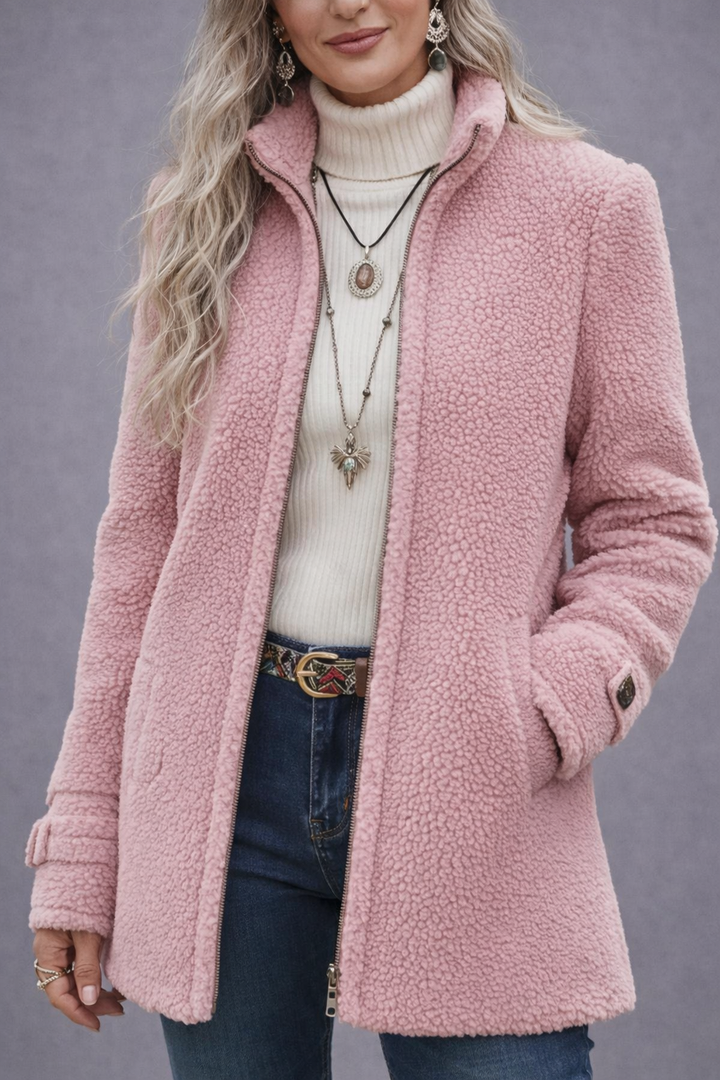 Celeste – Full-Zip Lambswool-Feel Stand Collar Jacket ✨