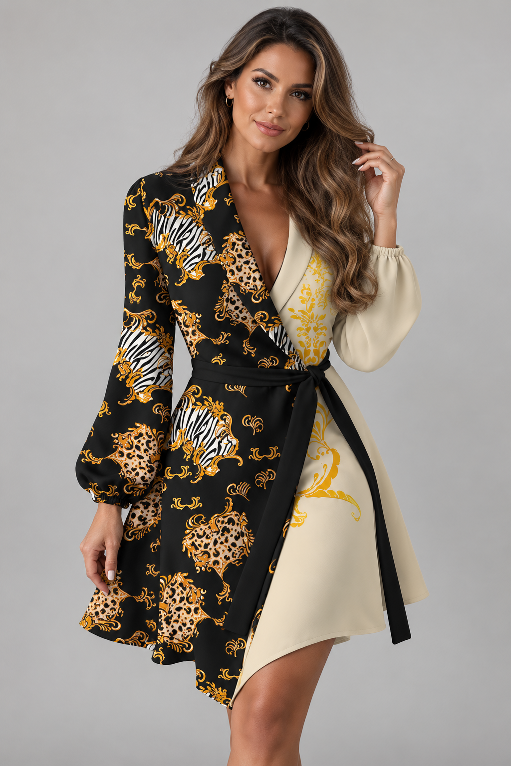 Marisol – Color Block Belted Dress