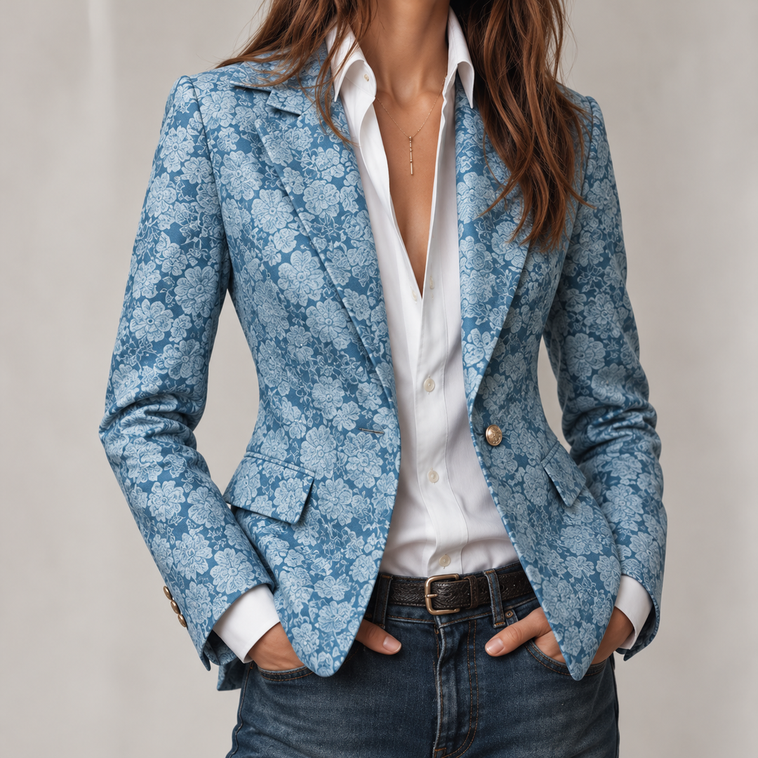 Leonora – Elegant Fitted Cashmere Jacquard Blazer
