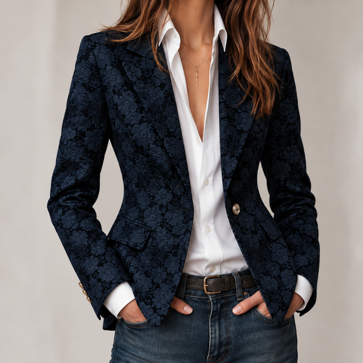 Leonora – Elegant Fitted Cashmere Jacquard Blazer