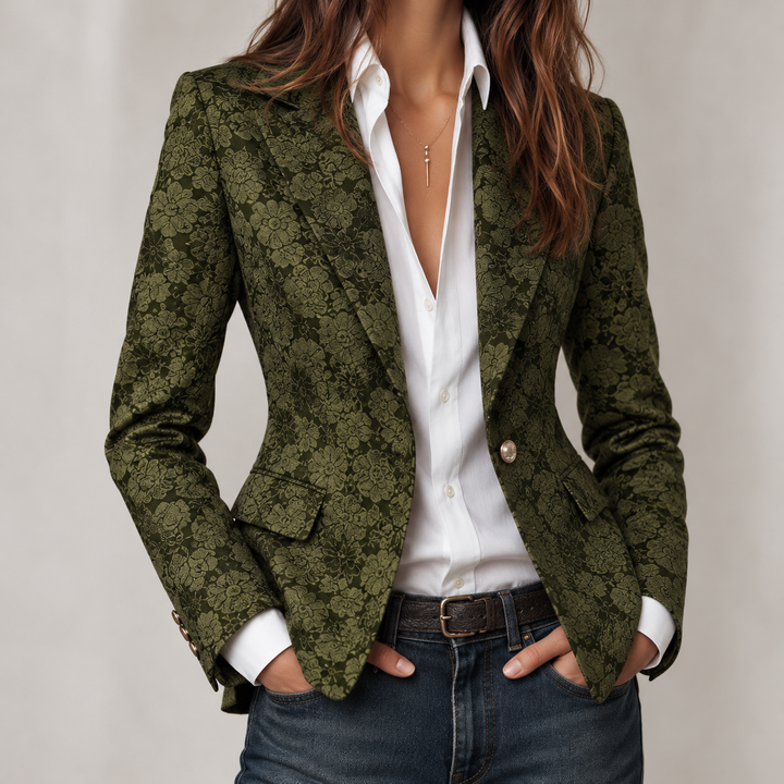 Leonora – Elegant Fitted Cashmere Jacquard Blazer