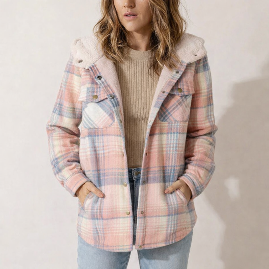 CHARLOTTE™ – Women’s Plaid Hooded Flannel Jacket for Spring, Autumn & Winter