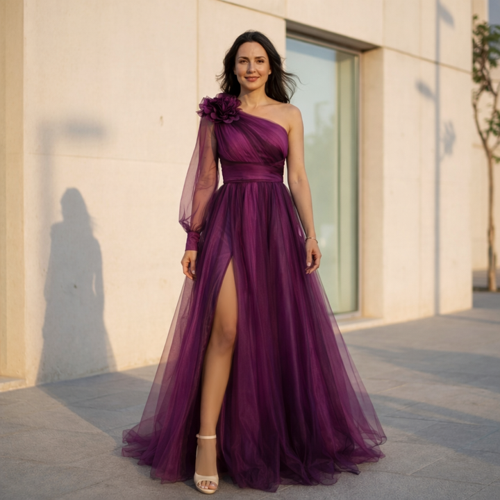 Jessica - Off-Shoulder Mesh Dress