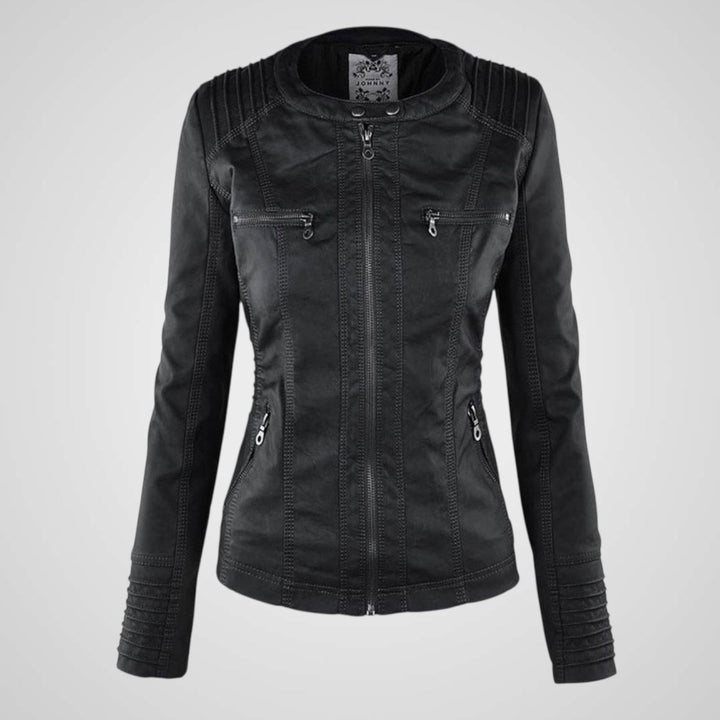 Olivia | Waterproof Women's Leather Jacket with Hood