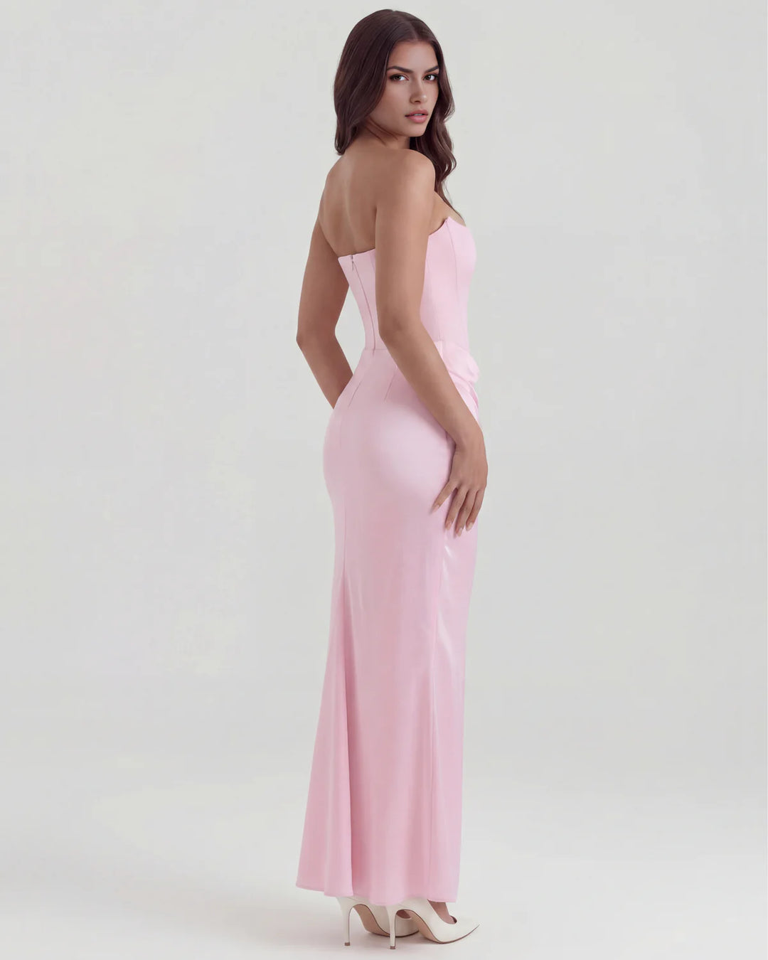 Monroe | Black Maxi Dress with Sculpted Strapless Corset