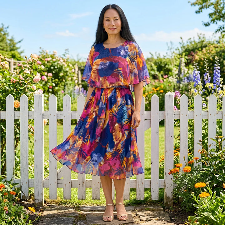 Eloria | Comfortable Plus Size Chiffon Dress