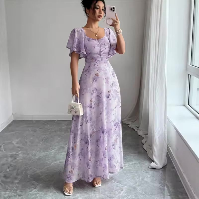 Catalina – Elegant Slim Dress with Ruffle Sleeves