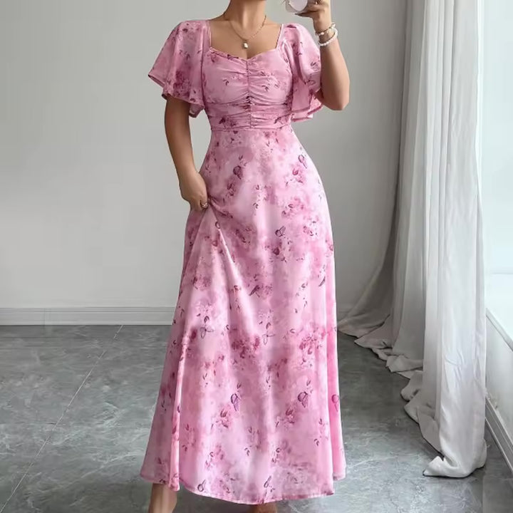 Catalina – Elegant Slim Dress with Ruffle Sleeves