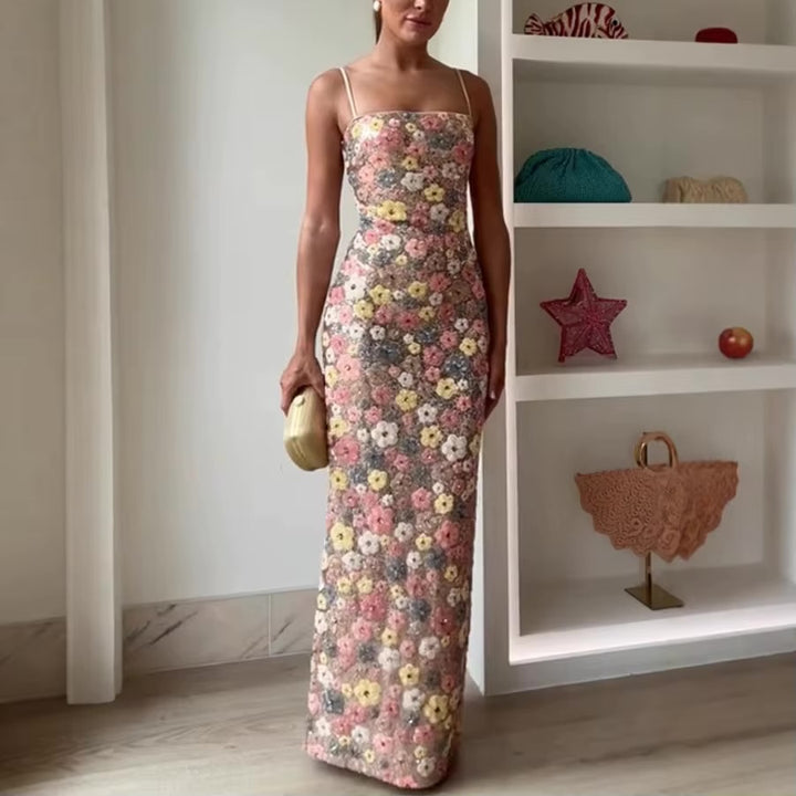 Iris - Elegant Strapless Sequin Maxi Dress