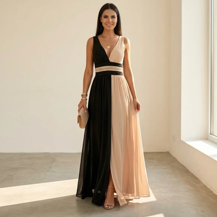 Valentina | Elegant Two-Tone Dress
