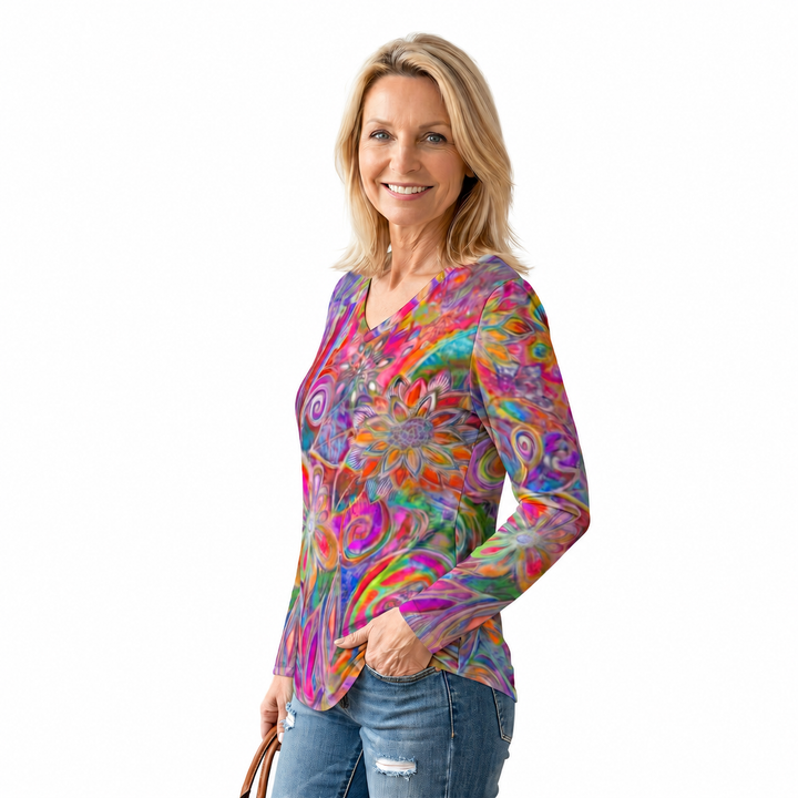 Hazel – Vintage Floral Print T-Shirt