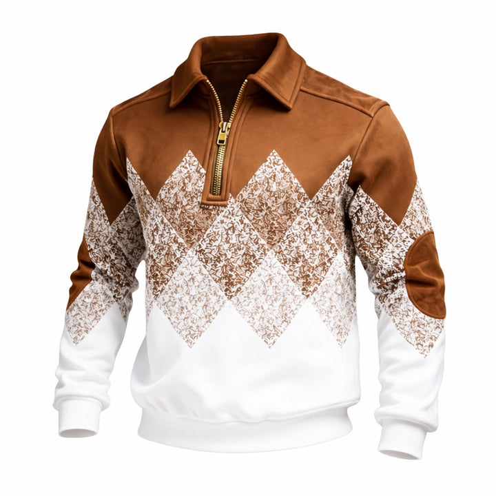 Mason | Men’s Zip-Up Sweatshirt with Retro Color Block Design