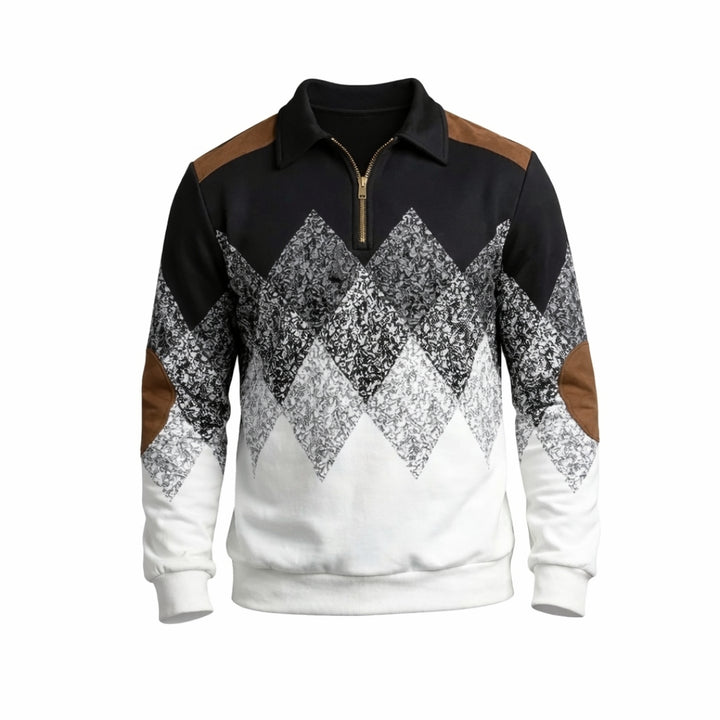 Mason | Men’s Zip-Up Sweatshirt with Retro Color Block Design