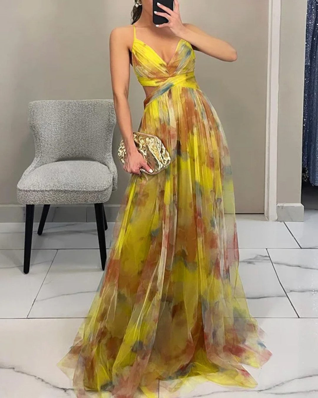 Giselle - Incantevole Maxi-abito con Stampa Floreale