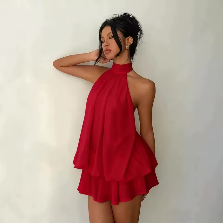 Madison – Backless Ruffle Mini Dress
