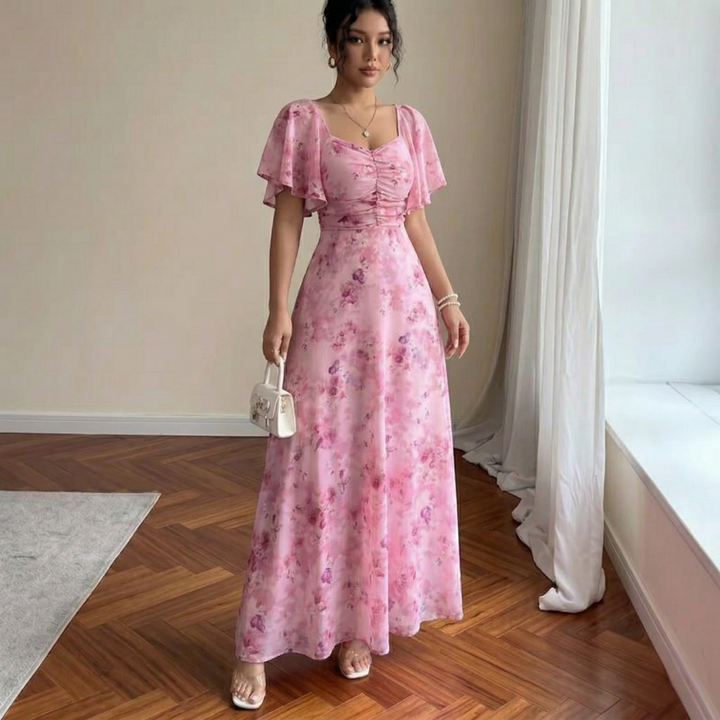 Catalina – Elegant Slim Dress with Ruffle Sleeves