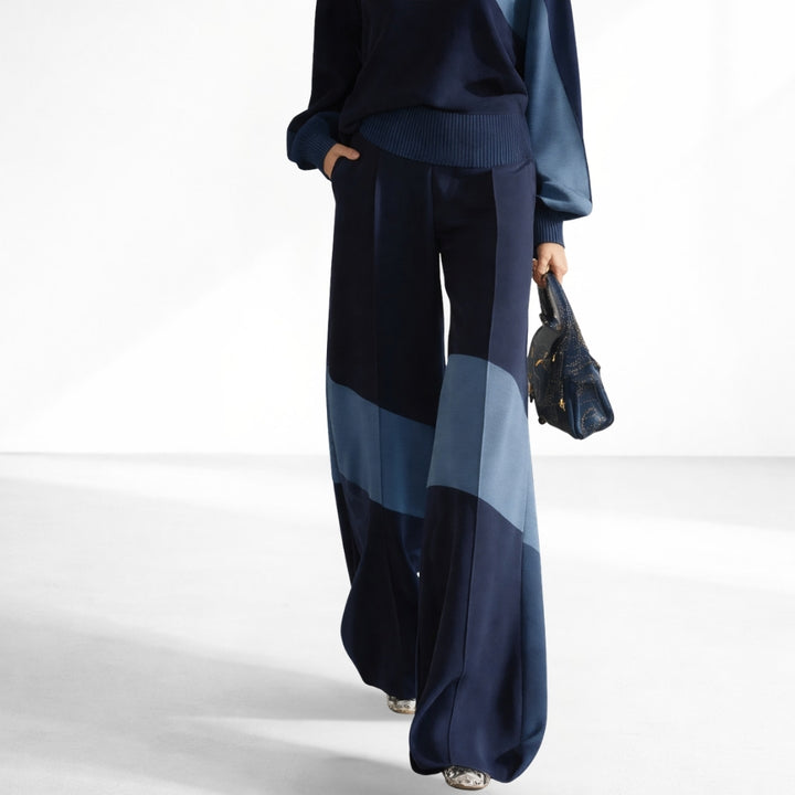 Kenzie – Casual Sportswear Patchwork Sweatshirt And Sweatpants Set