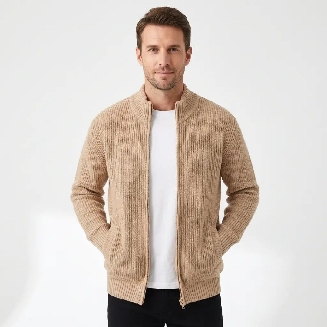 Lureno | Classic Collar Zip-Up Sweater