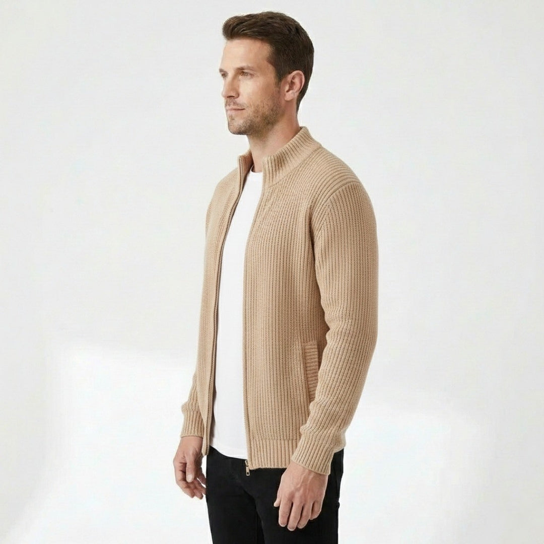 Lureno | Classic Collar Zip-Up Sweater