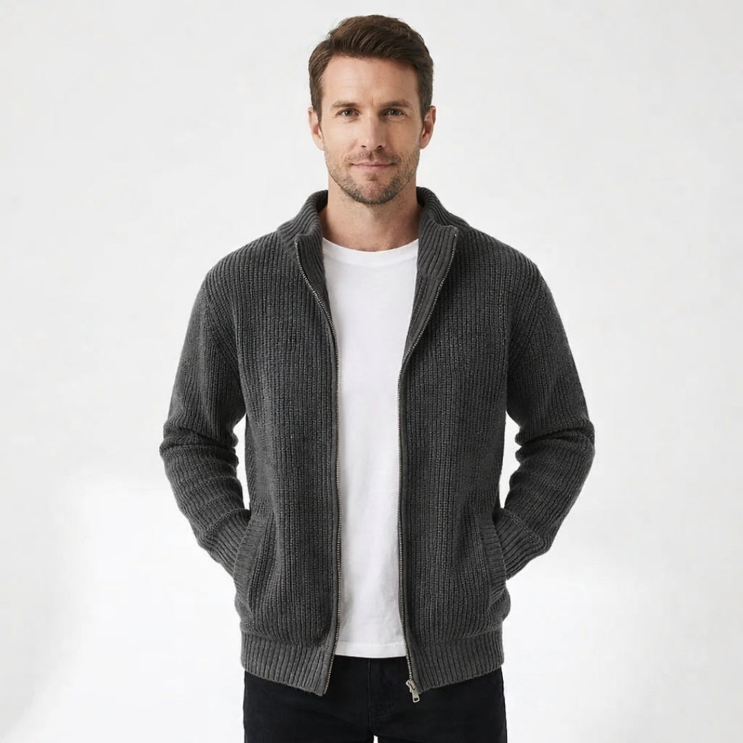 Lureno | Classic Collar Zip-Up Sweater
