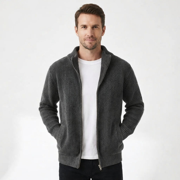 Lureno | Classic Collar Zip-Up Sweater