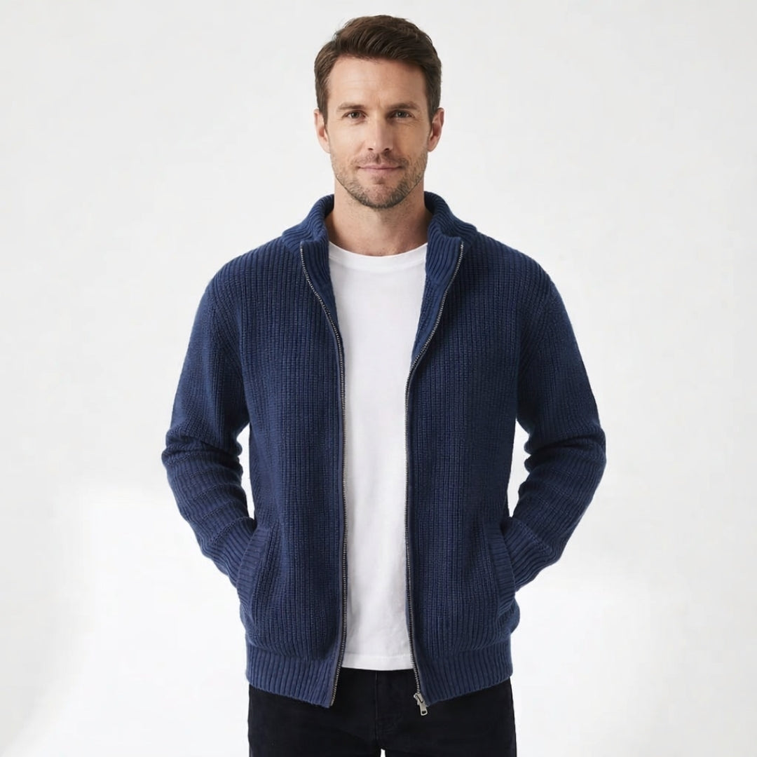 Lureno | Classic Collar Zip-Up Sweater