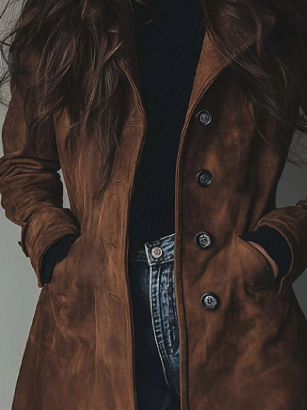 Vintage Suede Trench Coat