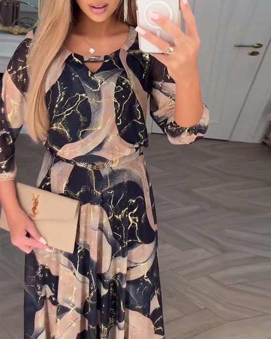 CAMILLE | PRINTED CHIFFON DRESS