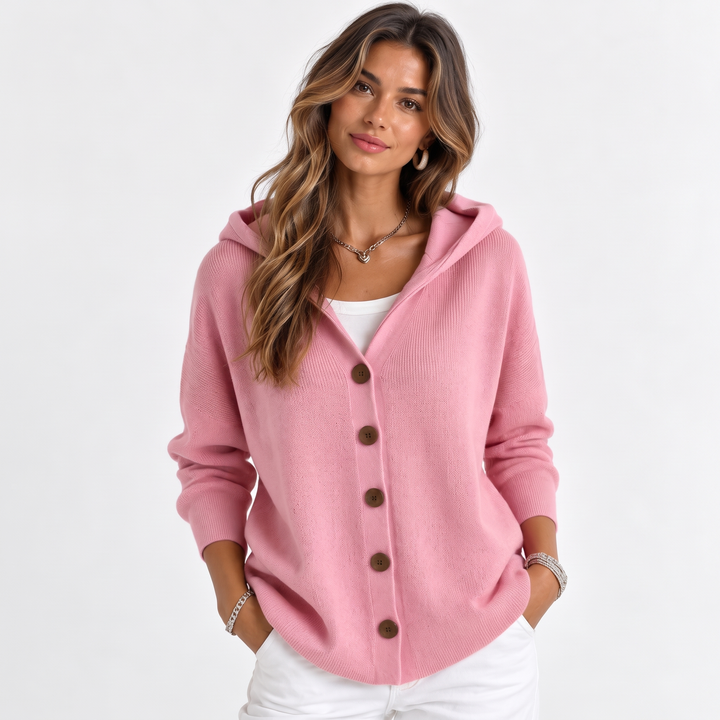 Valentina | Women's Hooded Button-Up Cardigan
