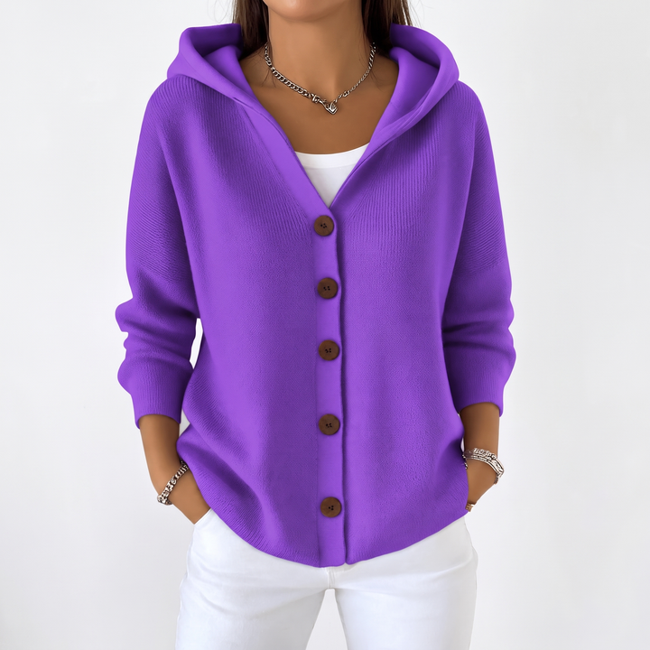 Valentina | Women's Hooded Button-Up Cardigan