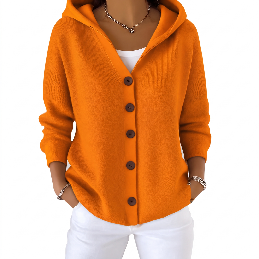 Valentina | Women's Hooded Button-Up Cardigan