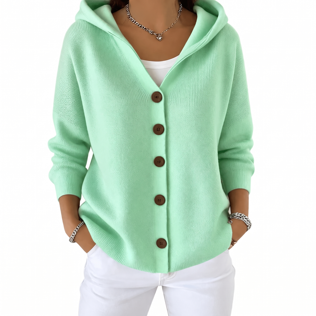 Valentina | Women's Hooded Button-Up Cardigan