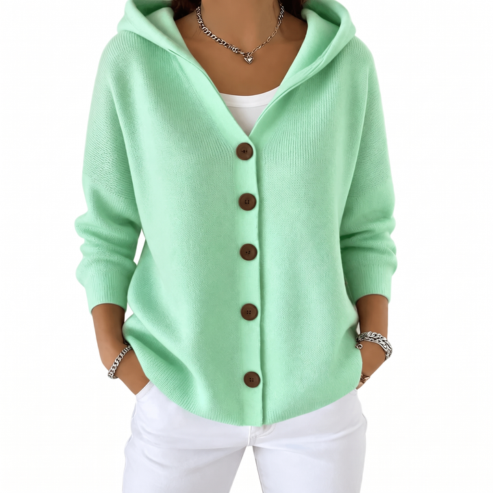Valentina | Women's Hooded Button-Up Cardigan
