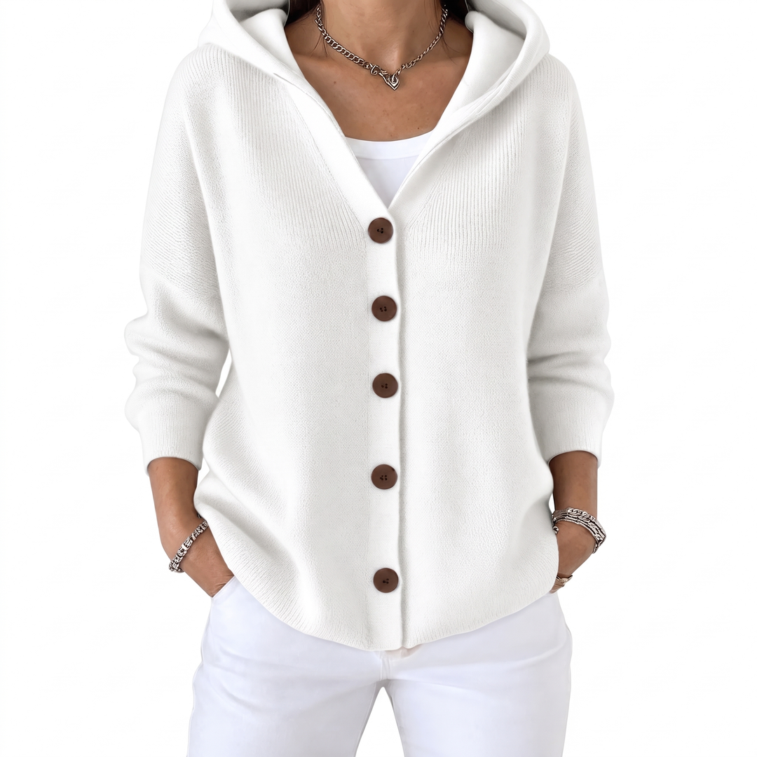 Valentina | Women's Hooded Button-Up Cardigan