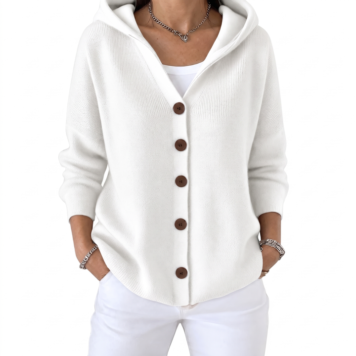 Valentina | Women's Hooded Button-Up Cardigan